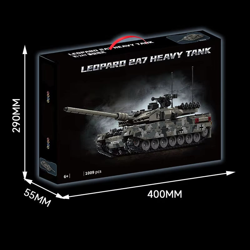 Military WW2 MOC Leopard 2A7 Army Main Battle Tank Soldiers Building Blocks Bricks M1 T90M Tank Set for Children Boys Gifts