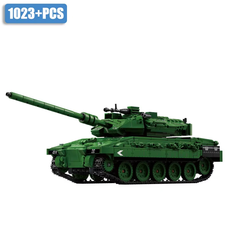 Military WW2 MOC Leopard 2A7 Army Main Battle Tank Soldiers Building Blocks Bricks M1 T90M Tank Set for Children Boys Gifts