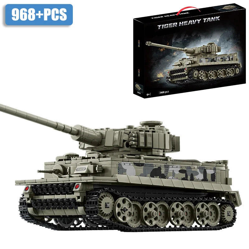 Military WW2 MOC Leopard 2A7 Army Main Battle Tank Soldiers Building Blocks Bricks M1 T90M Tank Set for Children Boys Gifts
