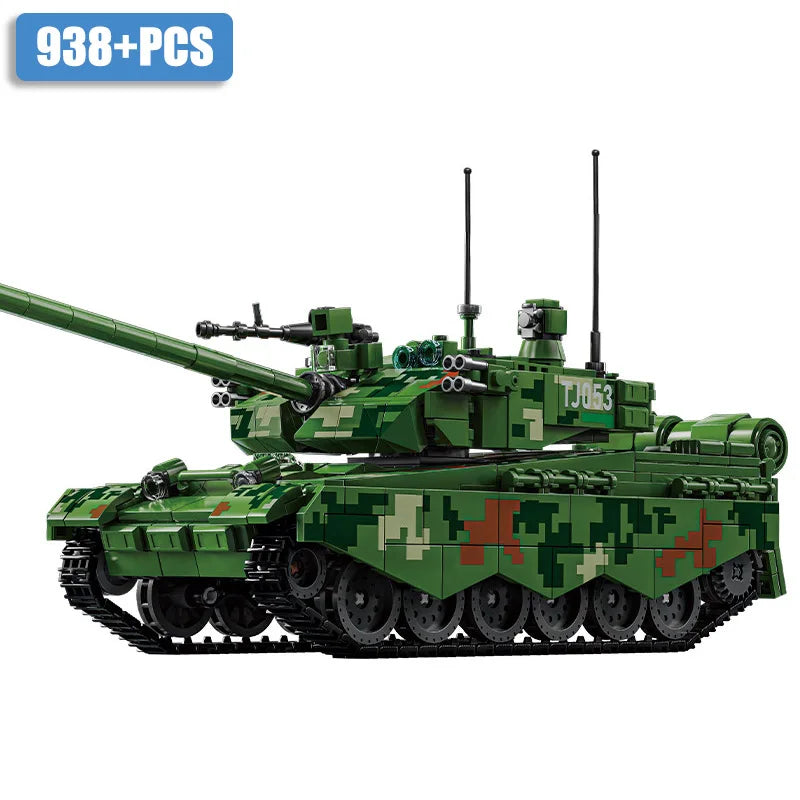 Military WW2 MOC Leopard 2A7 Army Main Battle Tank Soldiers Building Blocks Bricks M1 T90M Tank Set for Children Boys Gifts