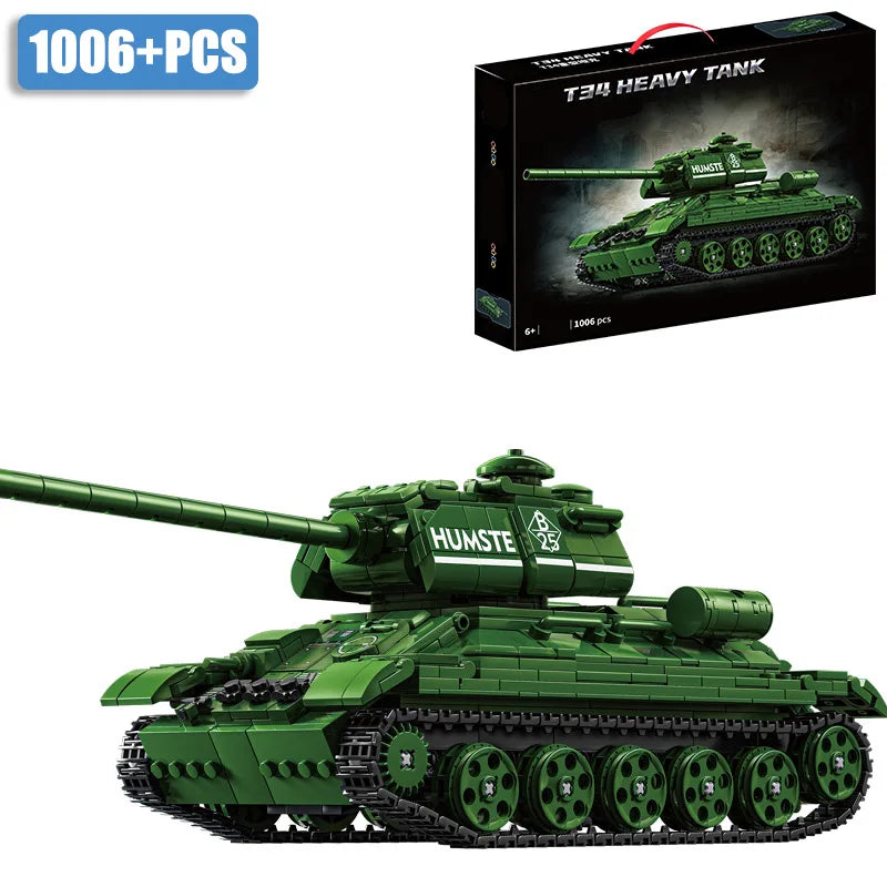 Military WW2 MOC Leopard 2A7 Army Main Battle Tank Soldiers Building Blocks Bricks M1 T90M Tank Set for Children Boys Gifts