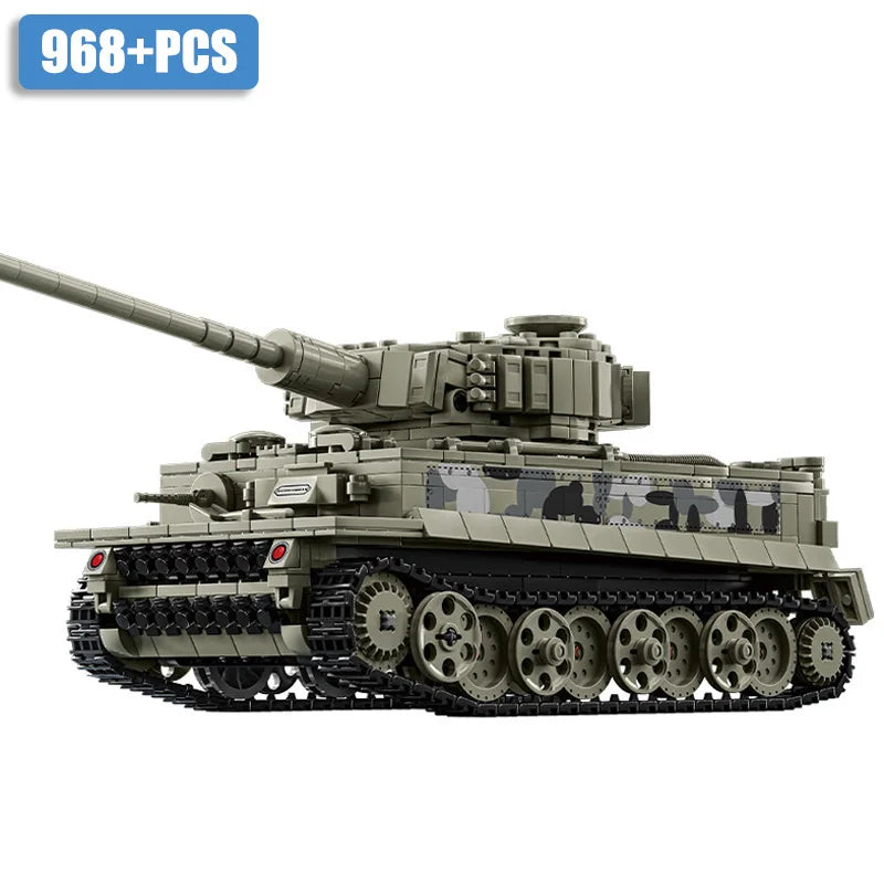 Military WW2 MOC Leopard 2A7 Army Main Battle Tank Soldiers Building Blocks Bricks M1 T90M Tank Set for Children Boys Gifts