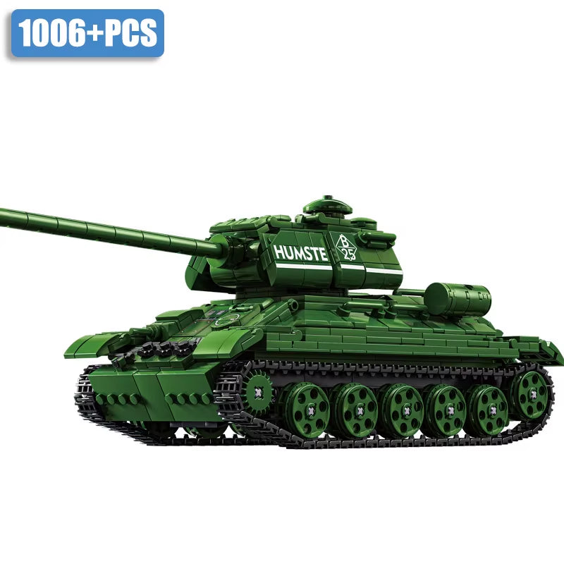 Military WW2 MOC Leopard 2A7 Army Main Battle Tank Soldiers Building Blocks Bricks M1 T90M Tank Set for Children Boys Gifts